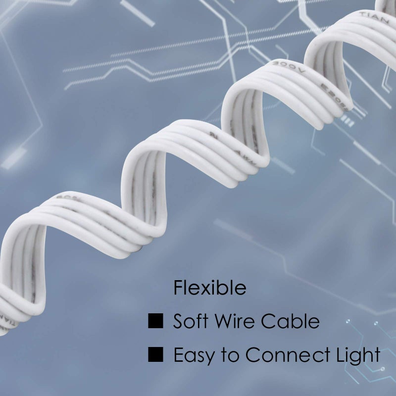 RGBZONE 10m/33ft 22AWG 4pin LED Light Strip Cable Cord, LED Electric Wire 22 Gauge, Conductor Extension Cable Line Cord for RGB LED Strip 5050 3528, PVC Plastic Flexible(White) - Image 5